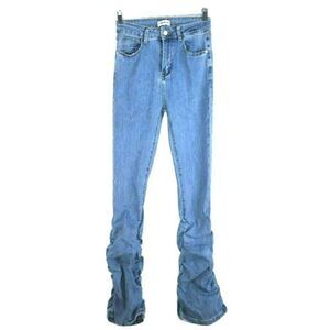 Astonishing Power Stack Hem Bootcut Jeans Women's Size 24 Medium Wash Blue Denim